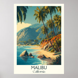 Impresión de arte de Malibu California Costera e