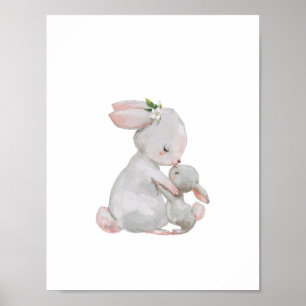 Impresión de arte de mami Baby Bunny
