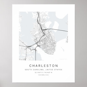 Impresión de arte de mapa de ciudad minimalista de