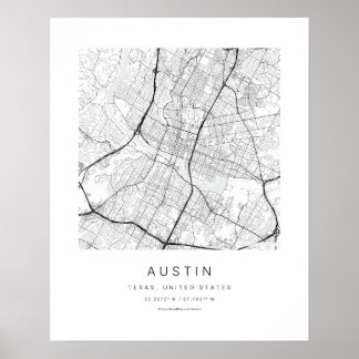 Impresión de arte de mapa de ciudad minimalista de