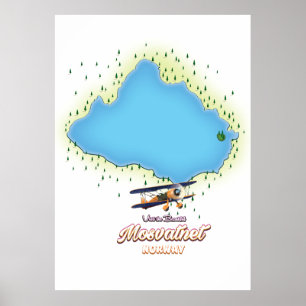 Impresión de arte de mapa del lago Mosvatnet Norue
