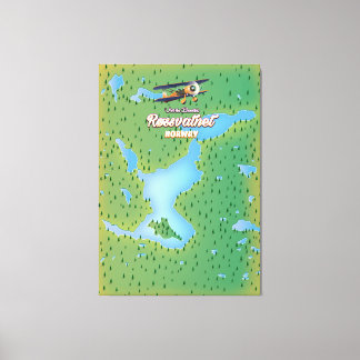 Impresión de arte de mapa del lago Røssvatnet Noru