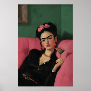 Impresión de arte de Martini de Frida Kahlo, carri