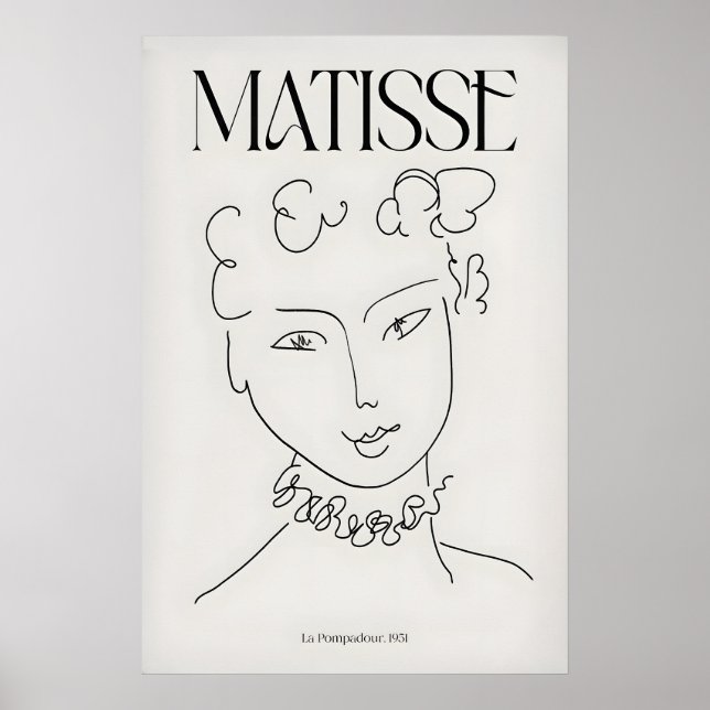 Impresión de arte de Matisse La Pompadour951 Línea (Frente)