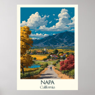 Impresión de arte de Napa California   País del vi