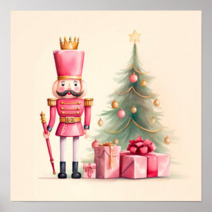 Impresión de arte de Navidades de petaca rosados