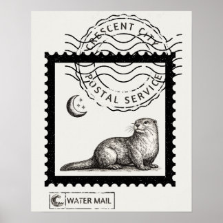 Impresión de arte de nutria de Crescent City