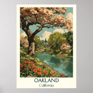 Impresión de arte de Oakland California Ciudad L