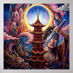 Impresión de arte de pagoda mística – Pared espiri