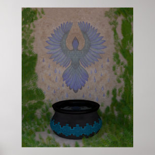 Impresión de arte de pájaro de lluvia