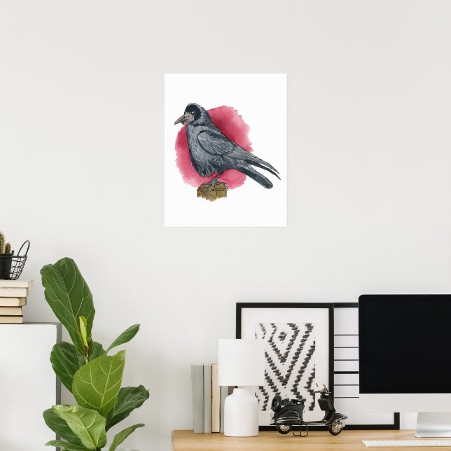 Impresión de Arte de Pájaro Grajo (Oficina en casa)