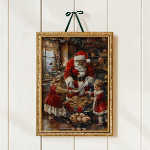 Impresión de arte de panadería de Navidad de Santa