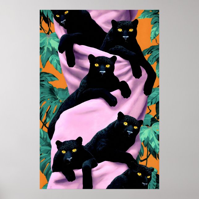 Impresión de arte de Pantera Negra, maximalista tr (Frente)