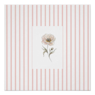 Impresión de arte de pared a rayas rosadas con ros