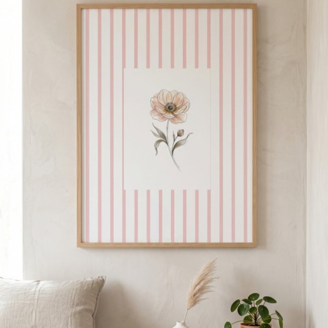 Impresión de arte de pared a rayas rosadas con ros (Subido por el creador)
