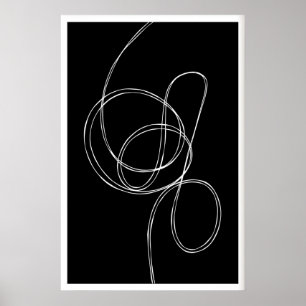 Impresión de Arte de Pared Abstracto Líneas Blanca