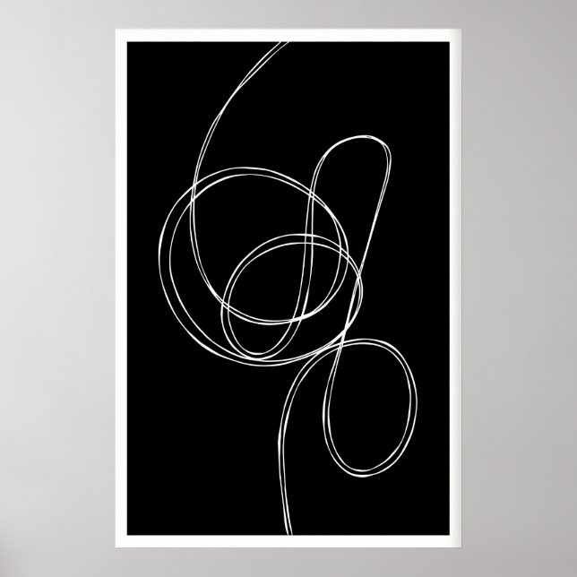 Impresión de Arte de Pared Abstracto Líneas Blanca (Frente)