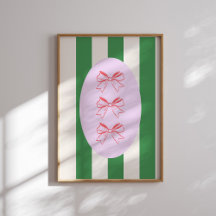 Impresión de arte de pared con lazo rosa sobre pat