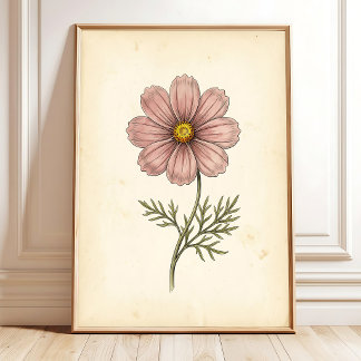 Impresión de Arte de Pared Cosmos Botánico