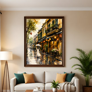 Impresión de Arte de Pared de Acuarela del Barrio