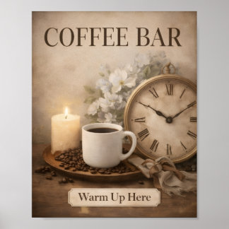 Impresión de Arte de Pared de Barra de Café de Cas