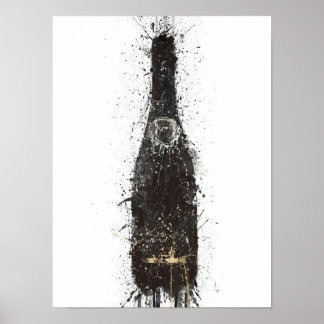 Impresión de arte de pared de botella de champán '