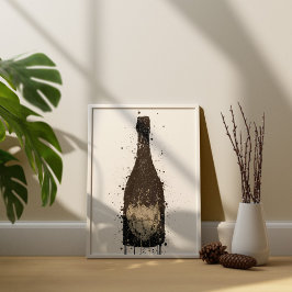 Impresión de arte de pared de botella de champán '