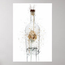 Impresión de arte de pared de botella de ginebra '