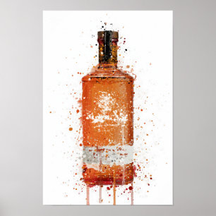 Impresión de arte de pared de botella de ginebra '