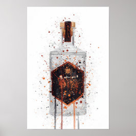 Impresión de arte de pared de botella de ginebra '