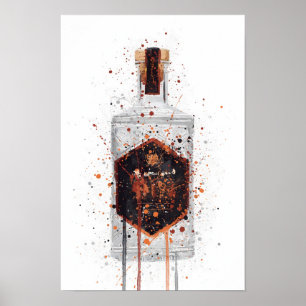 Impresión de arte de pared de botella de ginebra '