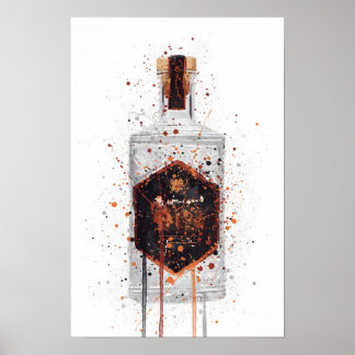 Impresión de arte de pared de botella de ginebra '