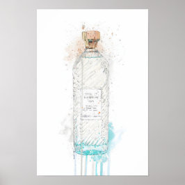 Impresión de arte de pared de botella de ginebra '