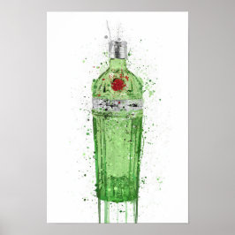 Impresión de arte de pared de botella de ginebra '