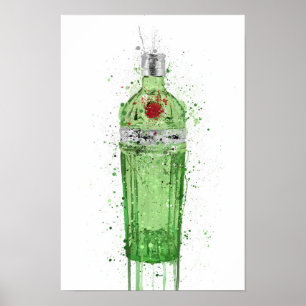 Impresión de arte de pared de botella de ginebra '