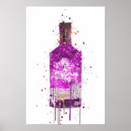 Impresión de arte de pared de botella de ginebra '