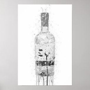 Impresión de arte de pared de botella de ginebra '