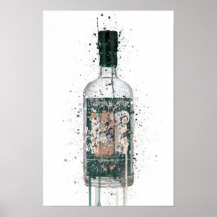 Impresión de arte de pared de botella de ginebra '