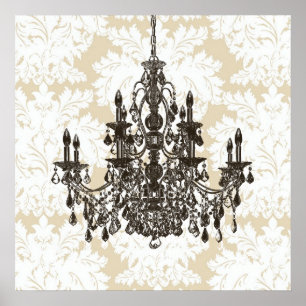 Impresión de arte de pared de candelabro de Damasc