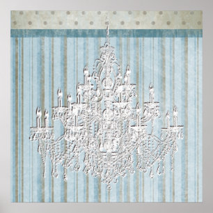 Impresión de arte de pared de candelabro shabby ch