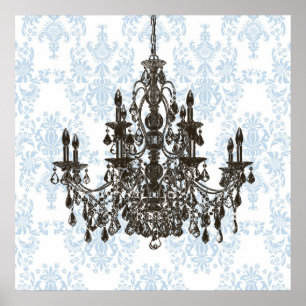 Impresión de arte de pared de candelabros de Damas