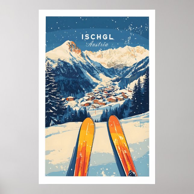 Impresión de arte de pared de esquí de Ischgl 1 (Frente)