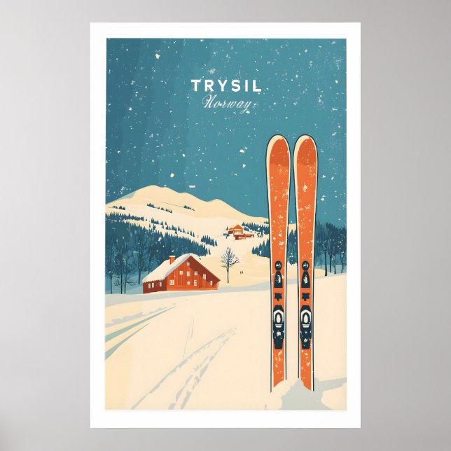Impresión de arte de pared de esquí de Trysil Noru (Frente)