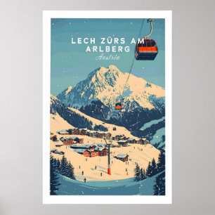 Impresión de arte de pared de esquí Lech Zürs am A