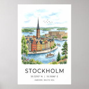 Impresión de arte de pared de Estocolmo Nordic Wat