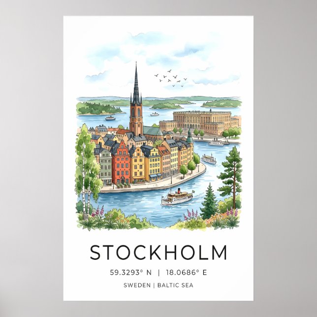 Impresión de arte de pared de Estocolmo Nordic Wat (Frente)