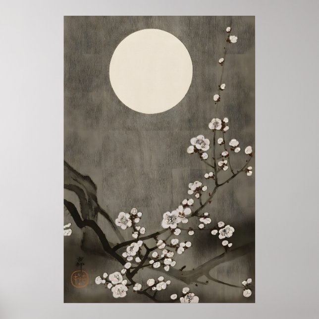 Impresión de Arte de Pared de Flor de Cerezo Lunar (Frente)