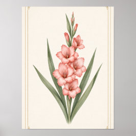 Impresión de Arte de Pared de Flor de Cumpleaños d