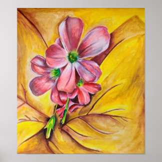 Impresión de Arte de Pared de Flor Rosa de Cerca