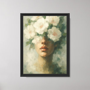 Impresión de arte de pared de lienzo de cara flora